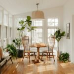 바레 운동 센터에 회원없는 이유? SNS에서만 핫하다고요? Bright sunroom with plants and dining table.